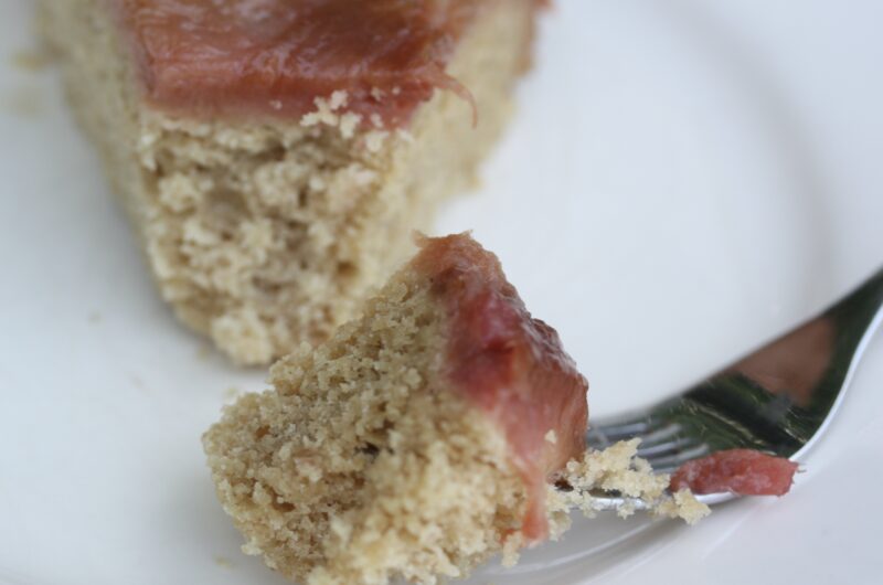 {Gluten-Free} Upside Down Rhubarb Cake